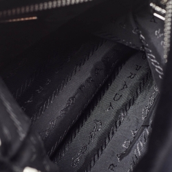 Pre Owned Prada Black Velvet Crystals Embellished Fold Over Clutch