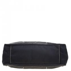 Pre Owned Prada Black Tessuto Framed Satchel