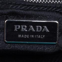 Pre Owned Prada Black Tessuto Framed Satchel