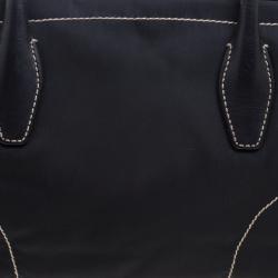 Pre Owned Prada Black Tessuto Framed Satchel