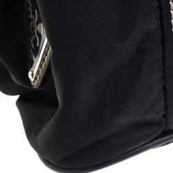 Pre Owned Prada Black Tessuto Framed Satchel