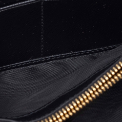 Pre Owned Prada Black Saffiano Metal Leather Logo Flap Continental Wallet