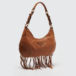 مملوكة مسبقًا Prada Brown Leather Tassel Baguette Bag