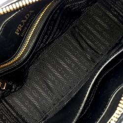 Pre Owned Prada Black Leather Daigramme Crossbody Bag