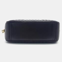 Pre Owned Prada Black Leather Daigramme Crossbody Bag