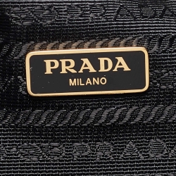 Pre Owned Prada Black Canvas Drawstring Bucket Bag