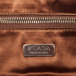 Pre Owned Prada Brown Crocodile Zip Long Pouch