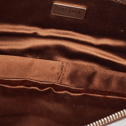 Pre Owned Prada Brown Crocodile Zip Long Pouch