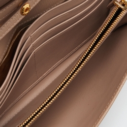 Pre Owned Prada Beige Vitello Move Leather Wallet on Chain