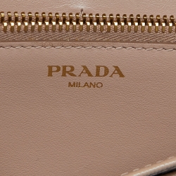 Pre Owned Prada Beige Vitello Move Leather Wallet on Chain