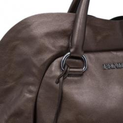 Pre Owned Prada Bronze Metallic Nappa Ruffle Bag