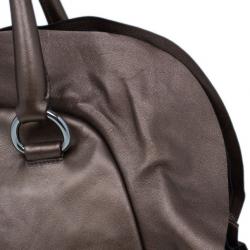 Pre Owned Prada Bronze Metallic Nappa Ruffle Bag