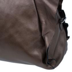 Pre Owned Prada Bronze Metallic Nappa Ruffle Bag