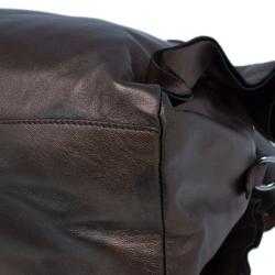Pre Owned Prada Bronze Metallic Nappa Ruffle Bag