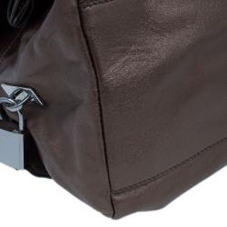 Pre Owned Prada Bronze Metallic Nappa Ruffle Bag