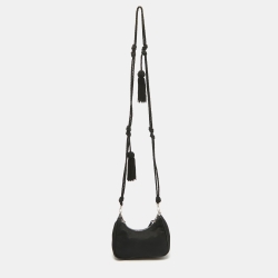 Pre Owned Prada Black Nylon Mini Passamaneria Crossbody Bag