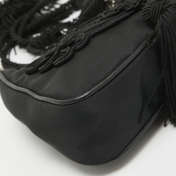 Pre Owned Prada Black Nylon Mini Passamaneria Crossbody Bag