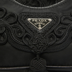 Pre Owned Prada Black Nylon Mini Passamaneria Crossbody Bag