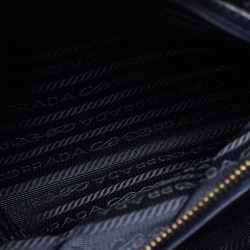 Pre Owned Prada Blue Saffiano Lux Leather Boston Bag