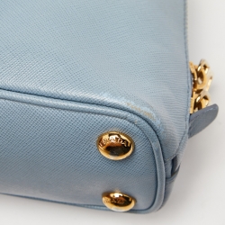 Pre Owned Prada Light Blue Saffiano Leather Mini Promenade Crossbody Bag