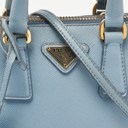 Pre Owned Prada Light Blue Saffiano Leather Mini Promenade Crossbody Bag