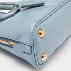 Pre Owned Prada Light Blue Saffiano Leather Mini Promenade Crossbody Bag