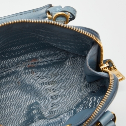 Pre Owned Prada Light Blue Saffiano Leather Mini Promenade Crossbody Bag