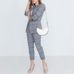 Prada Off White Leather Arqué Hobo