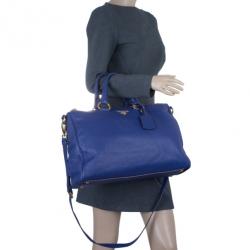 مملوكة مسبقًا Prada Purple Vitello Daino Zip Tote