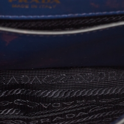 Prada Blue/Black Leather Cahier Convertible Belt Bag