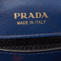 Prada Blue/Black Leather Cahier Convertible Belt Bag