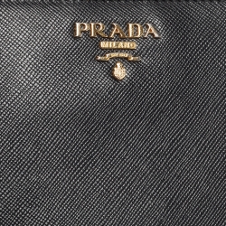 Pre Owned Prada Black Saffiano Leather Long Wallet