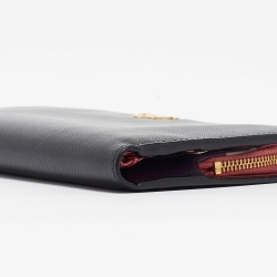 Pre Owned Prada Black Saffiano Leather Long Wallet