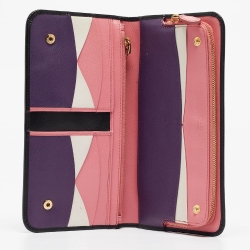 Pre Owned Prada Black Saffiano Leather Long Wallet