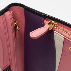 Pre Owned Prada Black Saffiano Leather Long Wallet