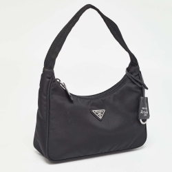 Prada Black Nylon Re-Edition 2000 Baguette Bag