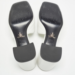 Prada White Quilted Leather Slide Sandals Size 37.5