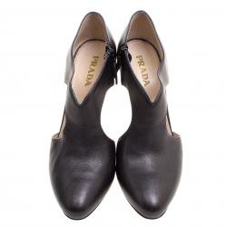 Pre Owned Prada Metallic Grey Leather Ankle Boots Size 37.5