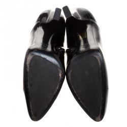 Pre Owned Prada Black Patent Leather Ankle Boots Size 39