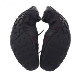 Pre Owned صندل برادا سبورت جلد أسود برباط باليرينا فلات مقاس 40