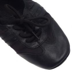 Pre Owned صندل برادا سبورت جلد أسود برباط باليرينا فلات مقاس 40