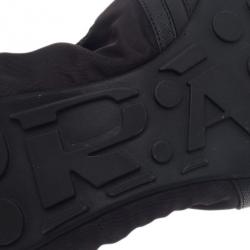 Pre Owned صندل برادا سبورت جلد أسود برباط باليرينا فلات مقاس 40