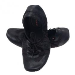 Pre Owned صندل برادا سبورت جلد أسود برباط باليرينا فلات مقاس 40