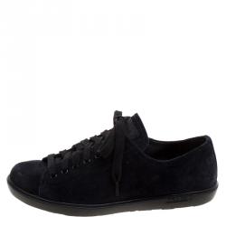 Pre Owned Prada Sport Navy Blue Suede Lace Up Sneaker Size 38.5