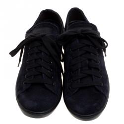 Pre Owned Prada Sport Navy Blue Suede Lace Up Sneaker Size 38.5