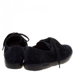 Pre Owned Prada Sport Navy Blue Suede Lace Up Sneaker Size 38.5