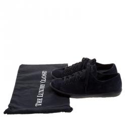 Pre Owned Prada Sport Navy Blue Suede Lace Up Sneaker Size 38.5