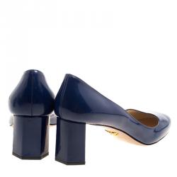 Pre Owned Prada Blue Patent Leather Pumps Size 39