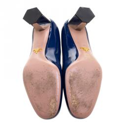 Pre Owned Prada Blue Patent Leather Pumps Size 39