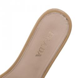 Pre Owned Prada Yellow Patent Leather Mules Sandals Size 38.5